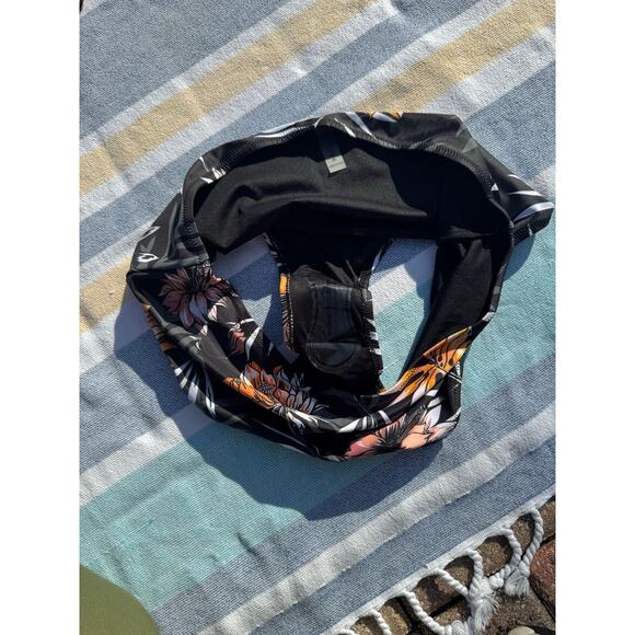 NWOT, Floral High Waist Bikini Bottoms + Black Halter Tankini Top - Size XL - Picture 3 of 11